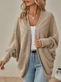 Women's Solid Color BatWing Sleeve Cardigan Sweater