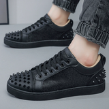 Men's Casual Korean Style Trendy Rivet Patchwork Lace Up Flats Shoes