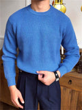 Men's Casual Simple Loose Fit Round Neck Knitted Sweaters