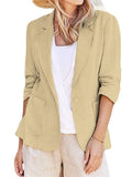 Women's Summer Solid Color Single Breasted Lapel Suit Coat