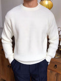 Men's Autumn Solid Color Round Neck Pullover Knitted Sweaters