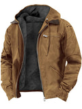 ‌Men's Fleece Lined Hooded Coat Warm Winter Outwear