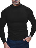 Men's Autumn Solid Color Semi High Neck Long-sleeve Undershirts