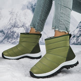 Autumn Winter Thickened Fur-lined Women's Mid-calf Snow Boots