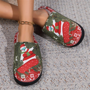 Christmas Holiday Winter Keep Warm Plush Cozy Home Slippers