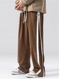 Men's Plus Size Casual Contrast Color Drawstring Pants