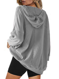 Fashionable Long Sleeve V-neck Hoodies for Ladies