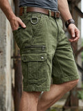 Mens Cotton Blend Multi Pocket Tactical Cargo Work Shorts