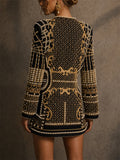 Women's Chic V Neck Luxury Baroque Rhinestone Beads Blazer