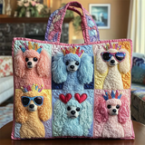 Stylish Colorful Poodle Patchwork Tote Bag for Women