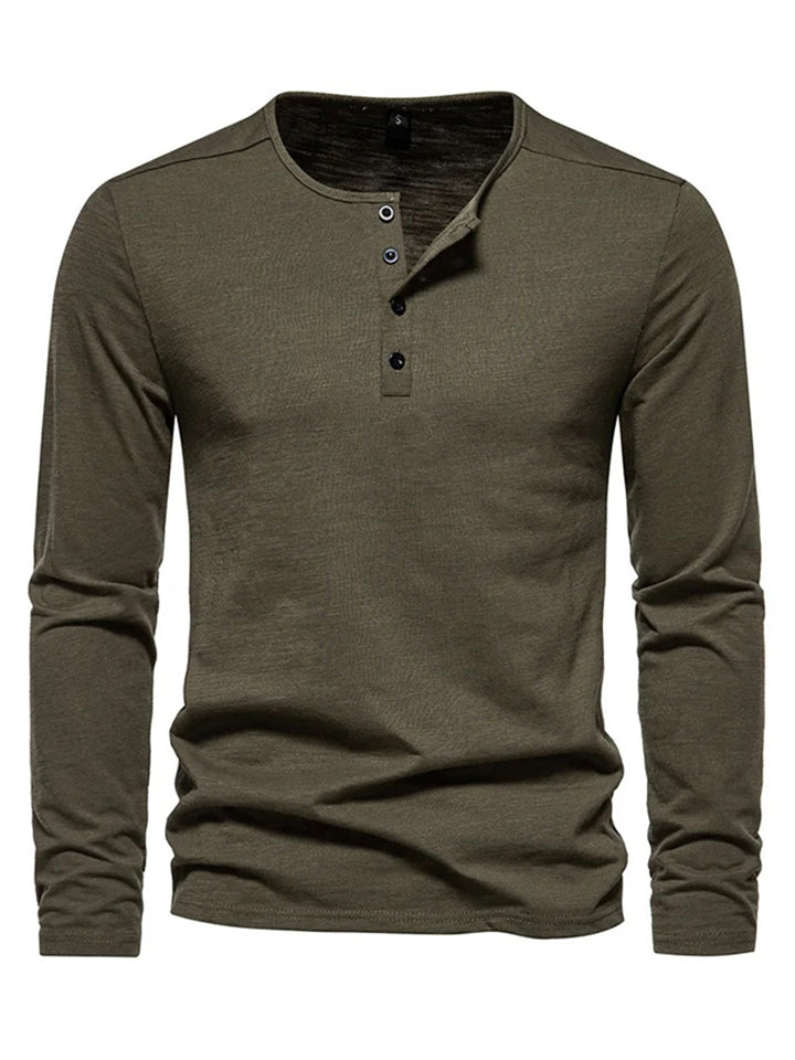Comfort Button Neck Bottoming Henley Shirt for Men