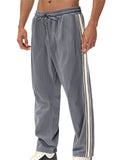 Autumn Corduroy Side Striped Sports Trousers for Men Casual Fashion Loose Fit
