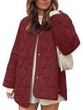 Women's Autumn Solid Color Round Neck Loose Quilted Coats