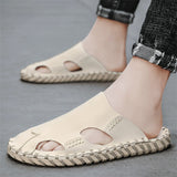 Male's Casual Soft Breathable Closed Toe Slip-Ons Beach Sandals
