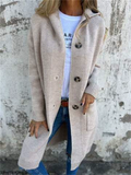 Women's Simple Solid Color Single Breasted Mid Length Cardigan Sweaters