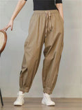 Japanese Style Relaxed Lady Ankle Banded Harem Trousers