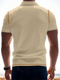 Male's Summer Simple Breathable Contrast Trim Short Sleeve Shirts