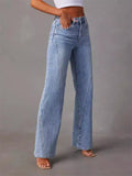 Women's Leisure High Waist Trendy Blue Jeans