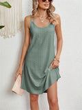 Women's Candy Color U Neck Sleeveless Hollow Out Sundress