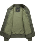 Men's Solid Color Long Sleeve Loose Bomber Jacket Coat