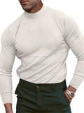 Men's Autumn Solid Color Semi High Neck Long-sleeve Undershirts
