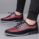 Men's Trendy Casual Striped Lace Up Slip-ons Flats Shoes