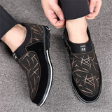 Men's Trendy Printed Rubber Sole Slip On Flat Shoes