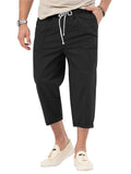 Men's Causal Folded Hem Stretch Cropped Pants