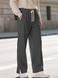 Men's Casual Solid Color Texture Jacquard Drawstring Trousers