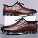 Men's Faux Leather Casual British Style Lace Up Flats Shoes