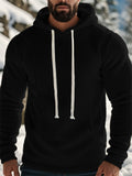 Men's Solid Color Long Sleeve Pullover Fleece Hoodies