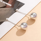 Vintage Long Chain Drop Faux Pearl Earrings for Lady