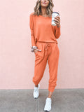 Women's Comfort 2-Piece Set Casual T-Shirt & Lace Up Pants