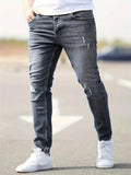 Men's High Street Trendy Ripped Denim Pencil Pants