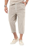 Men's Causal Folded Hem Stretch Cropped Pants