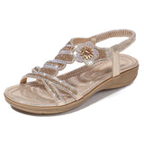 Women's Floral Rhinestone Flat Gorgeous Summer Sandals