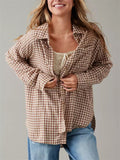 Women's Casual Long Sleeve Button Plaid Blouses