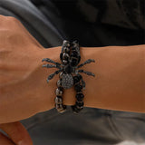 Men's Realistic Big Spider Beaded Bracelets for Halloween