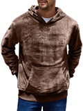 Men's Solid Color Long Sleeve Pullover Fleece Hoodie