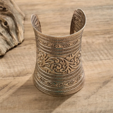 Women's Vintage Cuff Bracelet with Floral Engraving