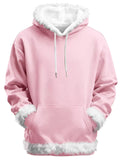 Unisex Fluffy Trimmed kangaroo pocket Hooded Sweatshirts