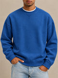 Men Oversized Crewneck Sweatshirt Vintage Wash Pullover Casual Top