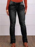 Women's Embroidered Stretch Simple Casual Jeans