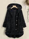 Women's Winter Chic Raglan Sleeves Hooded Fuzzy Coats