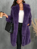 Women's Trendy Winter Mid-Length Faux Fur Fluffy Cardigan Coats