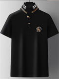 Men's Casual Embroidery Short Sleeve Polo Shirts
