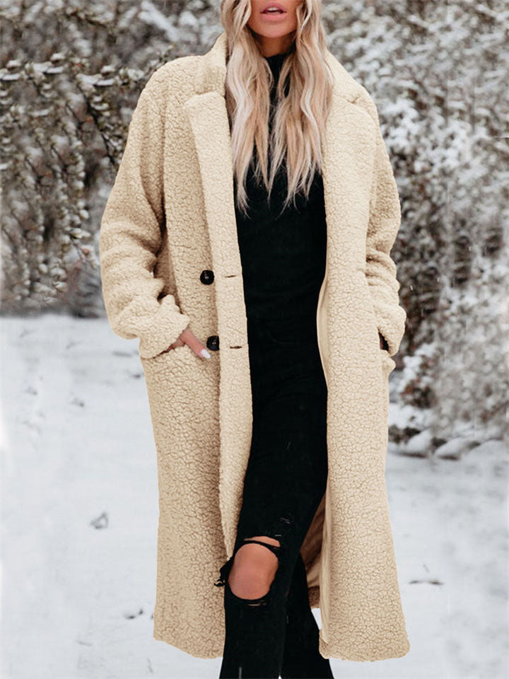 Winter Warm Fashion Fleece Long Overcoat for Women
