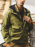 Men's Retro Long Sleeve Loose Hooded Outdoor Jacket