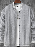 Casual Men's Jacquard Stand Collar Baseball Jackets