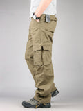 Men Ripstop Cargo Pants Multi Pocket Loose Fit Hiking Work Trousers